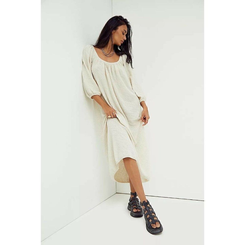 NEW FREE PEOPLE FP BEACH JOJO SWEATER MIDI DRESS IN IVORY